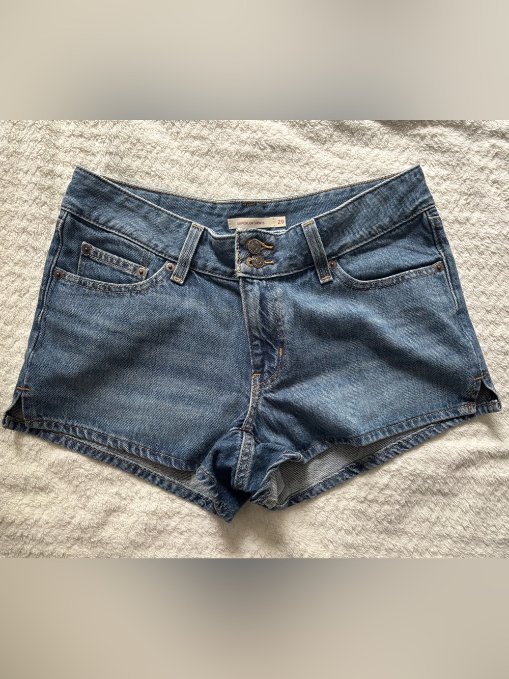 Levi’s Low Waisted Blue Denim Shorts - Size 29